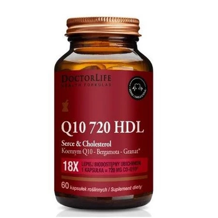Doctor Life Co-Q10 720 Bergamota & Sok Granatu suplement diety w trosce o serce i cholesterol 60 kaps.