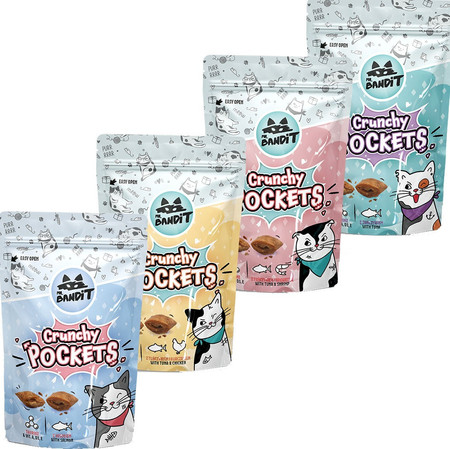 MR.BANDIT Crunchy Pockets z Łososiem dla kota 40g