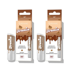 Zestaw: 2x 4Organic Naturalny regenerujący balsam do ust Tiramisu 5g