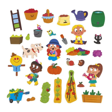 Janod Magnetyczna układanka W ogródku Magneti'stories 3+