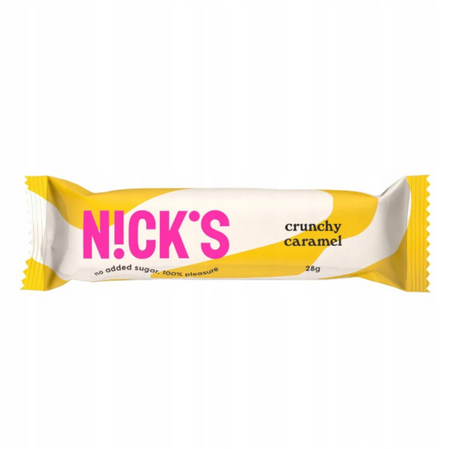 N!CK'S Nicks Crunchy Caramel Baton z karmelem i migdałami bez cukru 28g