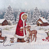 Obrus gobelinowy ze świątecznym wzorem rozm.: 50 x 110 cm, kolor: srebrny