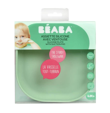 Beaba Silikonowy talerzyk z przyssawką sage green