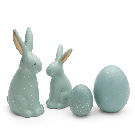 Ozdoba Wielkanocna, Figurka ceramiczna, kolor jasnozielony, rozmiar 13 x 9 x 25 cm