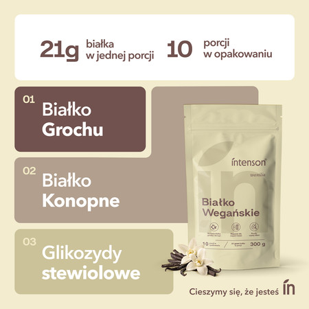 Intenson Białko Wegańskie o smaku waniliowym 300g