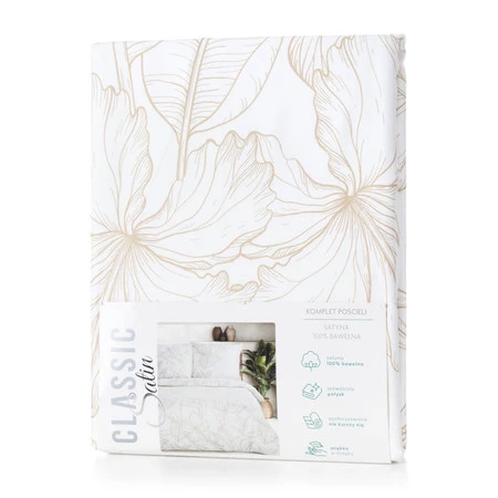 Komplet Pościeli Satynowej Spring 50 140 x 200 cm, Biały