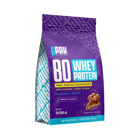 6PAK 80 WHEY PROTEIN 908g CHOCOLATE