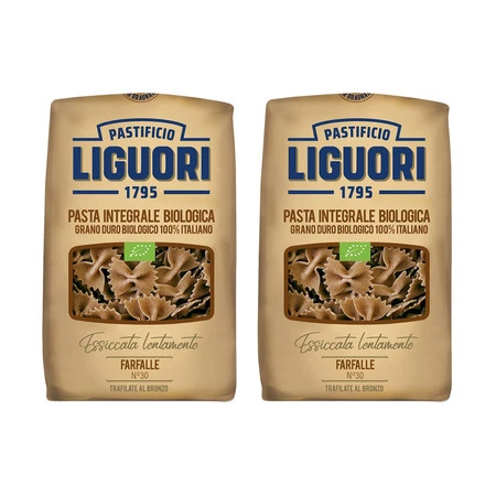 Zestaw 2x Makaron Liguori Integrale Farfalle pełnoziarnisty BIO 500G