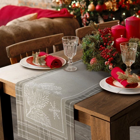 Obrus gobelinowy rozm.: 45 x 100 cm, kolor: ciemnobeżowy