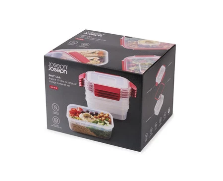 JJ-Zestaw 4 pojemników 1,1l prostokątnych NestLock