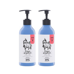 Zestaw: 2x Yope Wood Żel pod prysznic Drzewo Gwajakowe, Mirra, Tonka 400 ml