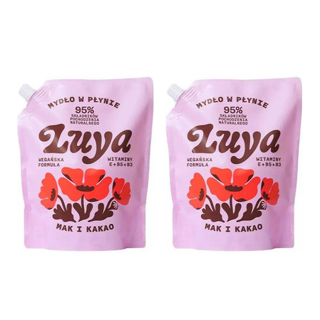 Zestaw: 2x Luya - Mydło do rąk w płynie Mak i Kakao Refill 800ml
