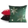 świąteczna poszewka welwetowa z ozdobnym nadrukiem foliowym szerokość: 45 cm, długość: 45 cm, kolor: ciemnozielony
