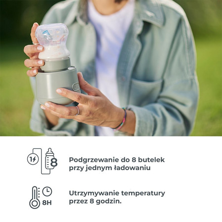 Nuvita, Warm'n'Go, Przenośny podgrzewacz do butelek, ładowanie USB, Szałwiowa Zieleń