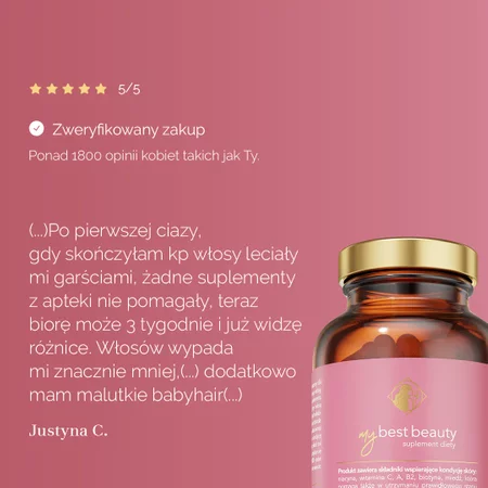 MyBestBeauty suplement na poprawę kondycji włosów, skóry i paznokci 90 kaps.