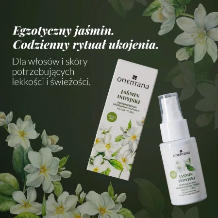 Orientana Jaśmin indyjski Perfumowana mgiełka nawilżająca do ciała i włosów 50ml