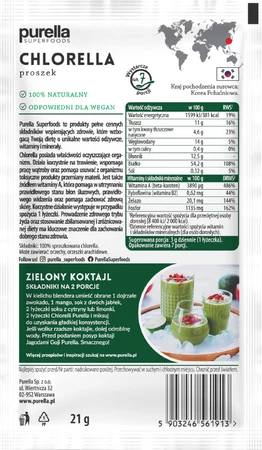 Purella Superfoods Chlorella proszek 21g