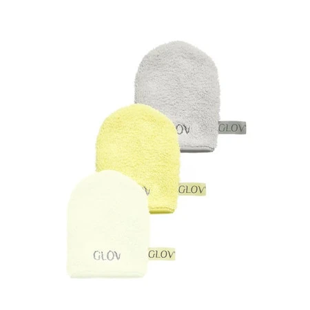 Water-Only Skin zestaw rękawiczek do demakijażu i oczyszczania twarzy Baby Banana + Ivory + Silver Stone 3szt