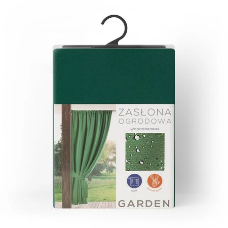 ZASŁONA GOTOWA GARDEN NA TAŚMIE 155 X 200 CM CIEMNOZIELONY