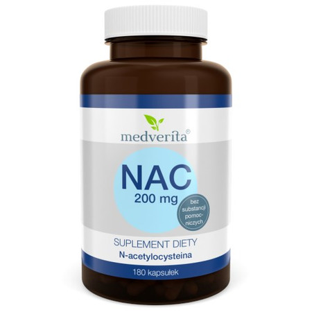 Medverita NAC 200 mg N-acetylo L-cysteina 180 kaps.
