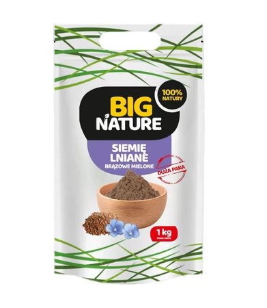 Siemię lniane mielone brązowe 1 kg Duża Paka