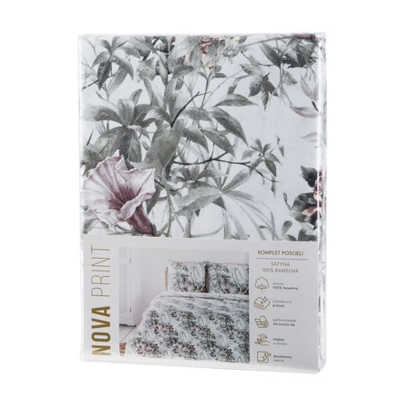 Komplet pościeli satynowej Nika 53, 220 x 200 cm, Biały