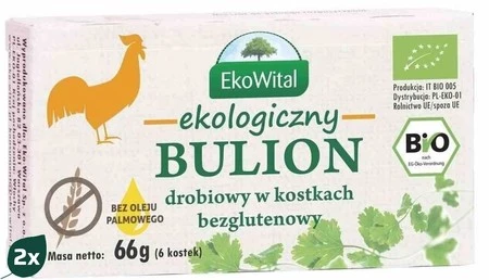 EkoWital, Zestaw 2xBulion drob. kostki, BIO 2x66g