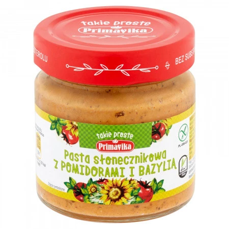 PRIMAVIKA Pasta słonecznikowa z pomidorami i bazylią 160g