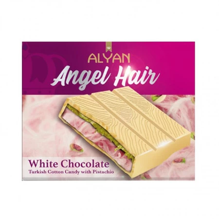 Alyan Czekolada biała z nadzieniem pistacjowym Angel Hair 80 g