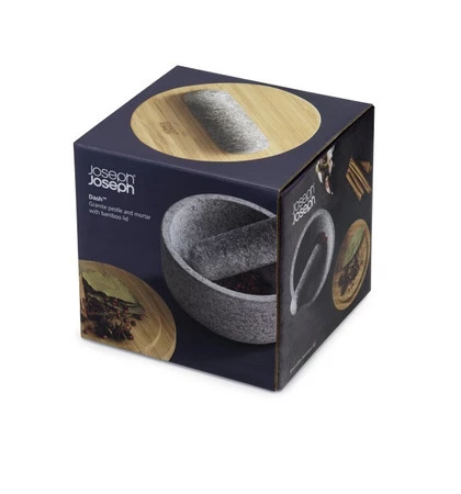 JJ-Moździerz z drewnianą pokrywą Dash, granit