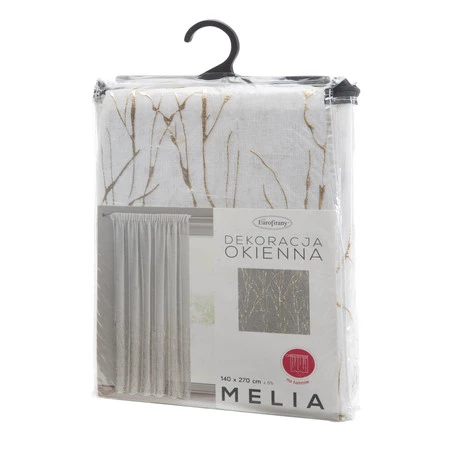 FIRANA GOTOWA MELIA NA TAŚMIE 140 X 270 CM BIAŁY