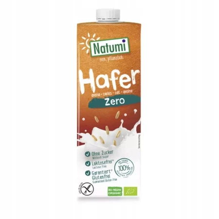 NATUMI NAPÓJ OWSIANY NIE ZAWIERA CUKRÓW BEZGLUTENOWY BIO 1 L
