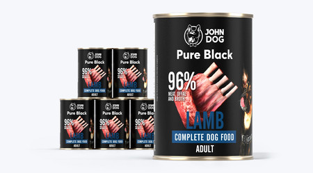 John Dog KarmaBlack Jagnięcina - karma mokra dla psa - 6 x 400g