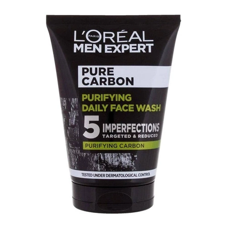 L'Oreal Paris − Men Expert Pure Charcoal, żel do mycia twarzy przeciw niedoskonałościom − 100 ml