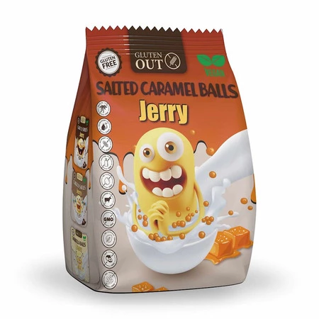 JERRY GLUTEN OUT KULKI ZBOŻOWE O SMAKU KARMELOWYM BEZGLUTENOWE 375 g