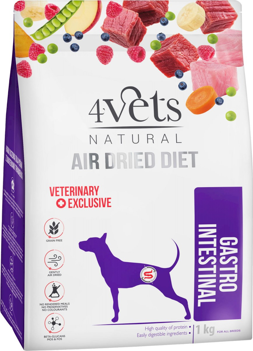 4VETS Natural GASTRO INTESTINAL suszona dla psa 1kg - Nabea.pl