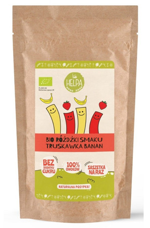 RÓŻDŻKI SMAKU MIX TRUSKAWKA - BANAN (LIOFILIZOWANE OWOCE) BIO (10 x 2 g) 20 g - HELPA