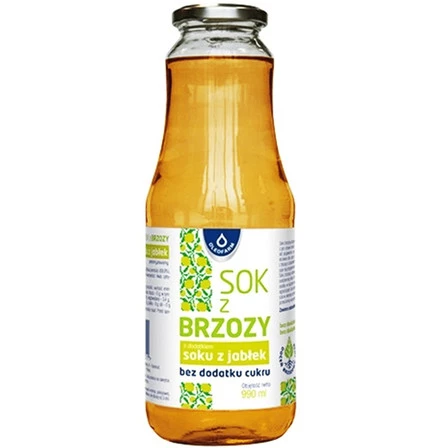 Oleofarm Sok z brzozy z dodatkiem soku z jabłek bez cukru 990 ml