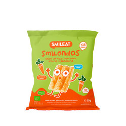 Smileat, Bio Smilondas, Chrupki z ciecierzycy, kukurydzy i soczewicy, marchewkowe 15m+, 25 g
