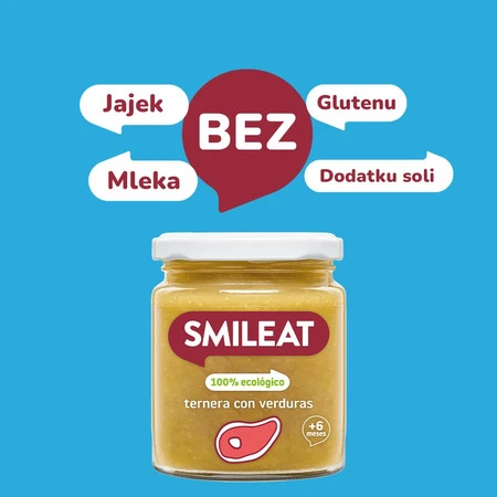 Smileat, BIO Słoiczek z cielęciną i warzywami 6m+, 230 g