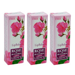Zestaw: 3x ROSE Balsam do ust pomadka 5ml BIOFRESH