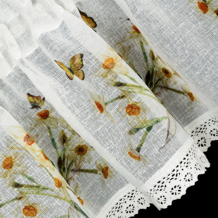 FIRANA GOTOWA FLORA 150 X 30 CM BIAŁY