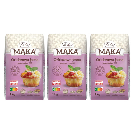 Zestaw 3x ToTa! Mąka orkiszowa jasna 1 kg