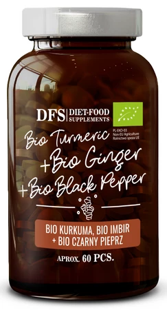 KURKUMA - IMBIR - PIPERYNA BIO 60 TABL.