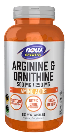 Now - Arginine, ornithine - 250 kaps