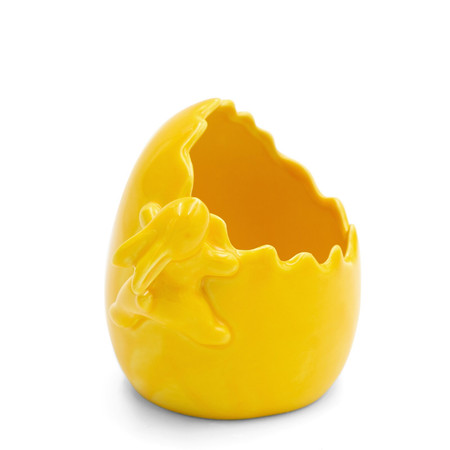 Ozdoba Wielkanocna, Figurka ceramiczna, kolor żółty, rozmiar 12 x 11 x 10 cm