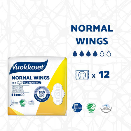 Vuokkoset, NORMAL WINGS, Podpaski ze skrzydełkami, 12 szt.