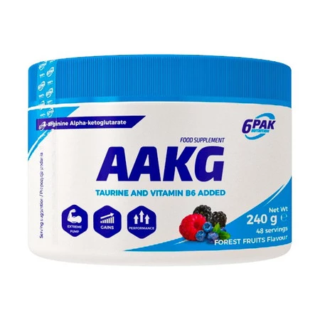 6PAK AAKG przedtreningówka 240g smak owoce leśne