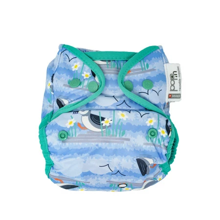 Close, Pop-in pieluszka wielorazowa AIO Z NAPAMI, Blue Puffin