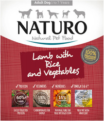 NATURO Adult Dog Jagnięcina Ryż Warzywa tacka 400g